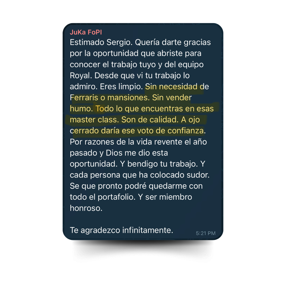 Testimonio Royal Markets